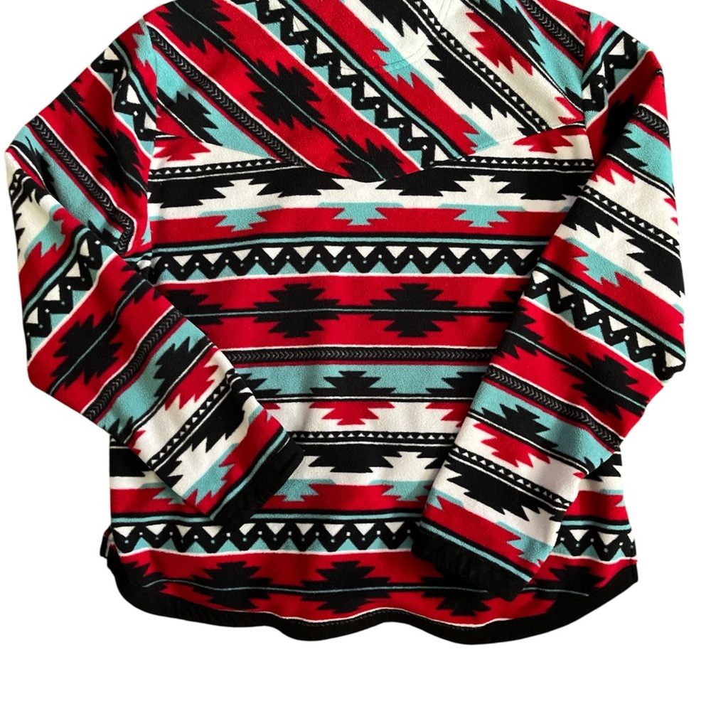 Outback Trading Company Quarter-Zip Aztec Patterned Fleece Pullover XL - Picture 2 of 8